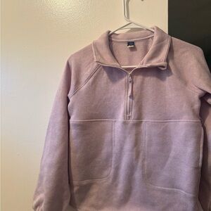 Purple Quarter-Zip Fleece Pullover